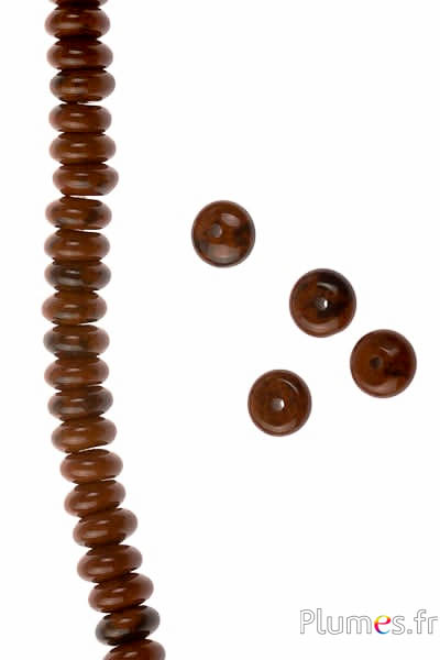 Perles en bois rondelles - Ø 6 mm, trou 1 mm - café